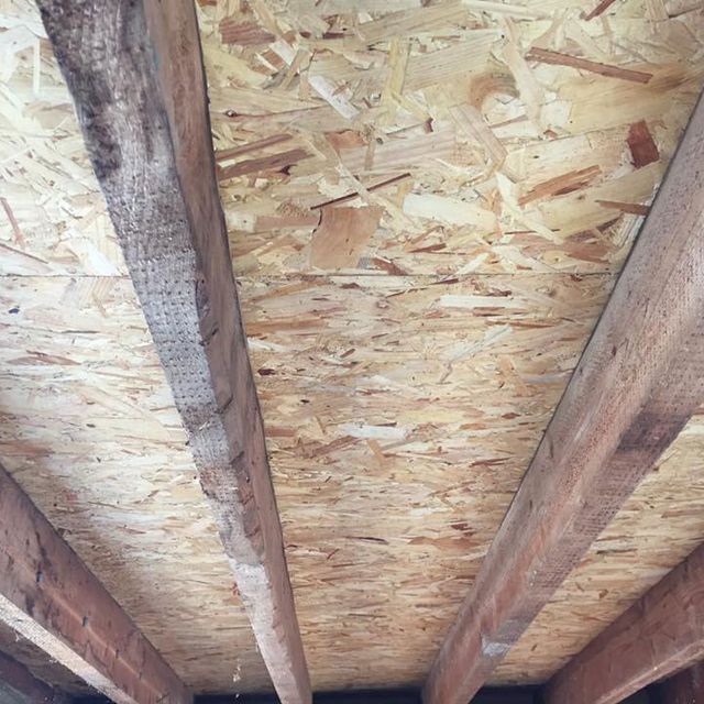 underneath view of flat roof installation by d richards roofing